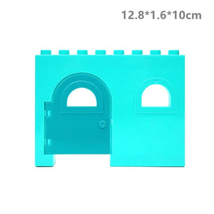 Planet Gates Big Building Blocks Houses Build Accessories Door Window Sets Wall Roof Compatible Large Bricks Assemble Boy Girl Kids Toy Gifts