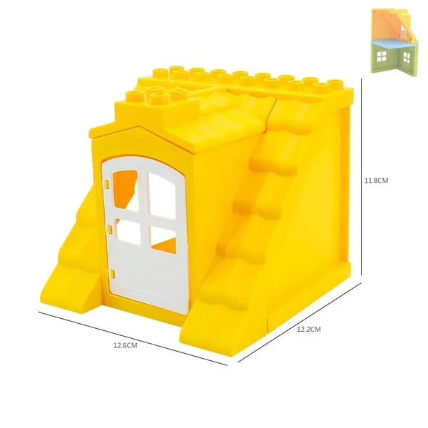 Planet Gates Big Building Blocks Houses Build Accessories Door Window Sets Wall Roof Compatible Large Bricks Assemble Boy Girl Kids Toy Gifts