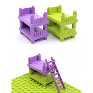 Planet Gates Big Building Blocks Play House Furniture Accessories Indoor Utensil Bed Compatible Large Bricks Assemble Toys Children Kids Gift