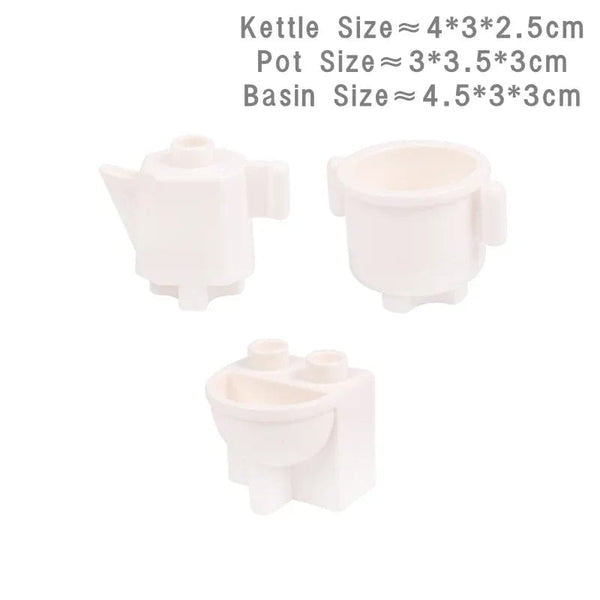 Planet Gates Big Building Blocks Play House Furniture Accessories Indoor Utensil Bed Compatible Large Bricks Assemble Toys Children Kids Gift