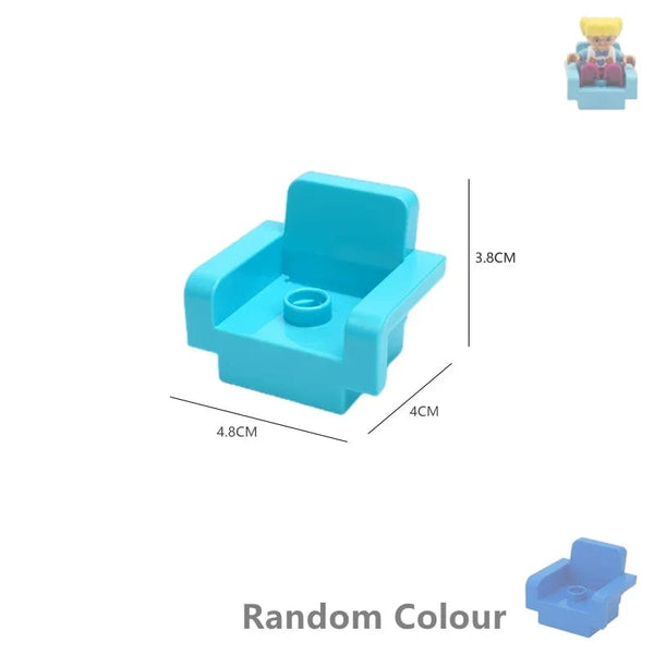 Planet Gates Big Building Blocks Play House Furniture Accessories Indoor Utensil Bed Compatible Large Bricks Assemble Toys Children Kids Gift