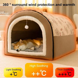 Planet Gates Big Dog Kennel Warm Winter Dog House Mat Detachable Washable Dogs Bed Nest Deep Sleep Tent for Medium Large Dogs House Supplies