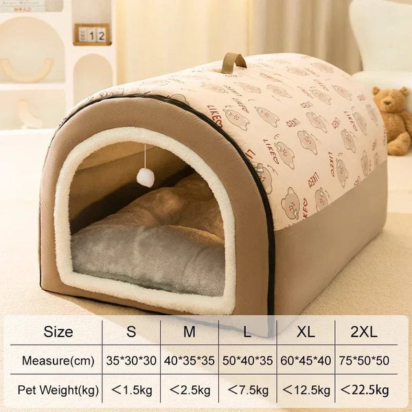 Planet Gates Big Dog Kennel Warm Winter Dog House Mat Detachable Washable Dogs Bed Nest Deep Sleep Tent for Medium Large Dogs House Supplies