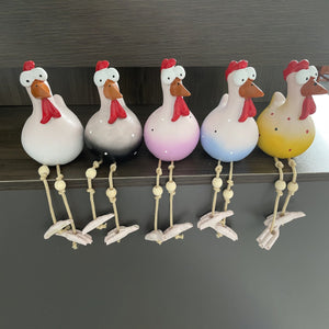 Planet Gates Big Eye Chicken Hanging Chicken Long Leg Pendant Ornament, Garden Decoration Craft
