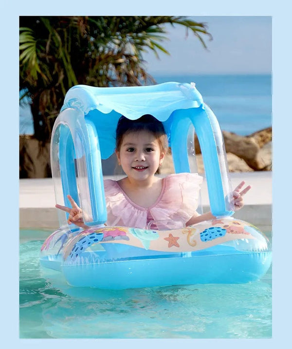 Planet Gates Big Inflatable Baby Swimming Rings Seat Floating Sun Shade Toddler Swim Circle Fun Pool Bathtub Beach Party Summer Water Toys