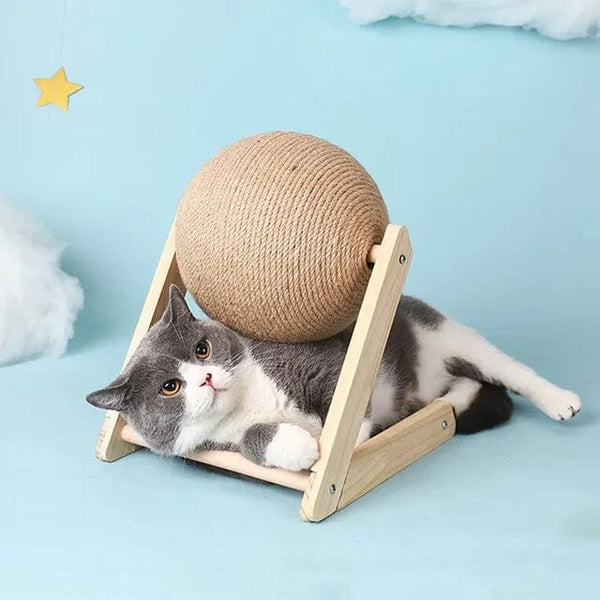Planet Gates Big / L type Cat Cratchers Ball Toys Sisal and Wood Stable Triangle Cats Indoor Stuff Sturdy Scratching Cool Scratch on Stand Spin