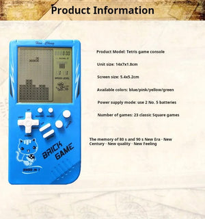 Planet Gates Big Screen Tetris Game Console Retro Retro Classic Children's Handheld Game Console Electronic Toys
