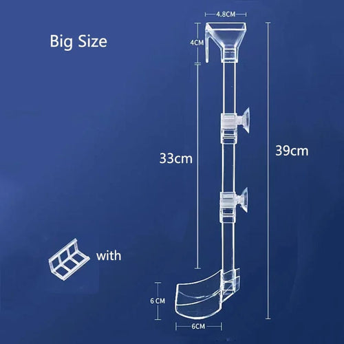 Planet Gates Big Size 39cm Highly Transparent Acrylic Aquarium Feeder Tube Dish Transparent Fish Tank Shrimp Snail Shrimp Food Feeding Bowl Accessories