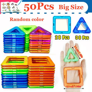 Planet Gates Big Size 50 Pcs Magnetic Building Blocks Big Size and Mini Size DIY Magnets Toys for Kids Designer Construction Set Gifts for Children Toys