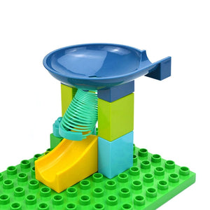 Planet Gates Big Size Building Block Marble Race Run Slide Track Maze Ball Funnel Dinosaur Animal Large Particle Brick Compatible Duploes Toy