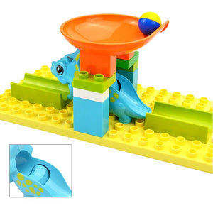 Planet Gates Big Size Building Block Marble Race Run Slide Track Maze Ball Funnel Dinosaur Animal Large Particle Brick Compatible Duploes Toy
