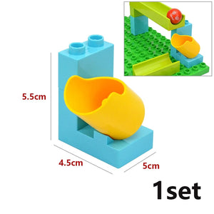 Planet Gates Big Size Building Block Marble Race Run Slide Track Maze Ball Funnel Dinosaur Animal Large Particle Brick Compatible Duploes Toy