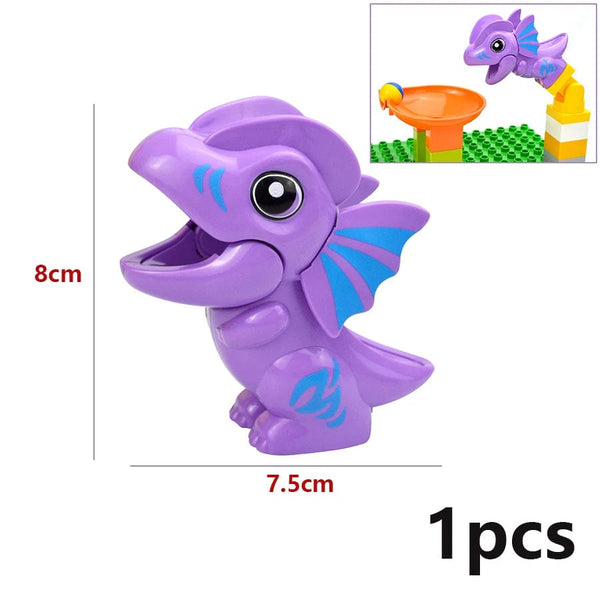 Planet Gates Big Size Building Block Marble Race Run Slide Track Maze Ball Funnel Dinosaur Animal Large Particle Brick Compatible Duploes Toy