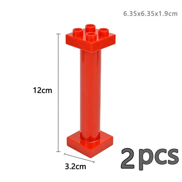 Planet Gates Big Size Building Block Marble Race Run Slide Track Maze Ball Funnel Dinosaur Animal Large Particle Brick Compatible Duploes Toy