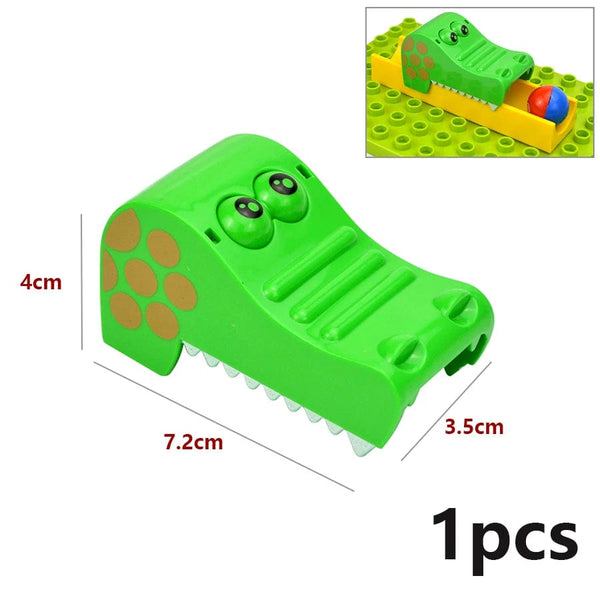 Planet Gates Big Size Building Block Marble Race Run Slide Track Maze Ball Funnel Dinosaur Animal Large Particle Brick Compatible Duploes Toy