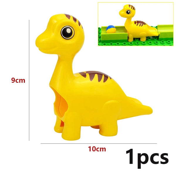 Planet Gates Big Size Building Block Marble Race Run Slide Track Maze Ball Funnel Dinosaur Animal Large Particle Brick Compatible Duploes Toy