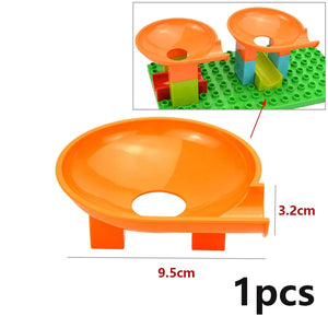 Planet Gates Big Size Building Block Marble Race Run Slide Track Maze Ball Funnel Dinosaur Animal Large Particle Brick Compatible Duploes Toy