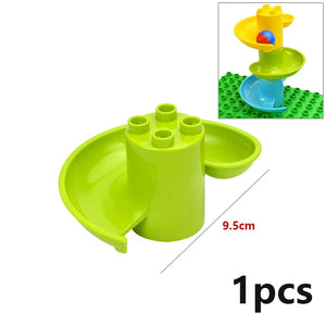 Planet Gates Big Size Building Block Marble Race Run Slide Track Maze Ball Funnel Dinosaur Animal Large Particle Brick Compatible Duploes Toy