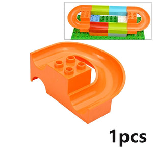 Planet Gates Big Size Building Block Marble Race Run Slide Track Maze Ball Funnel Dinosaur Animal Large Particle Brick Compatible Duploes Toy