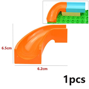 Planet Gates Big Size Building Block Marble Race Run Slide Track Maze Ball Funnel Dinosaur Animal Large Particle Brick Compatible Duploes Toy