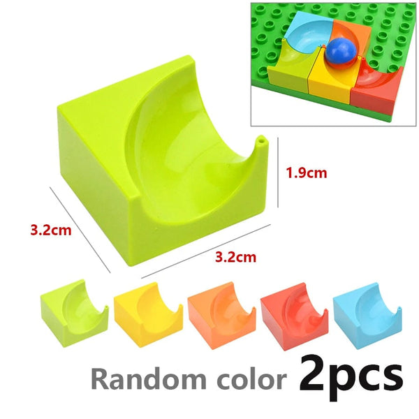 Planet Gates Big Size Building Block Marble Race Run Slide Track Maze Ball Funnel Dinosaur Animal Large Particle Brick Compatible Duploes Toy