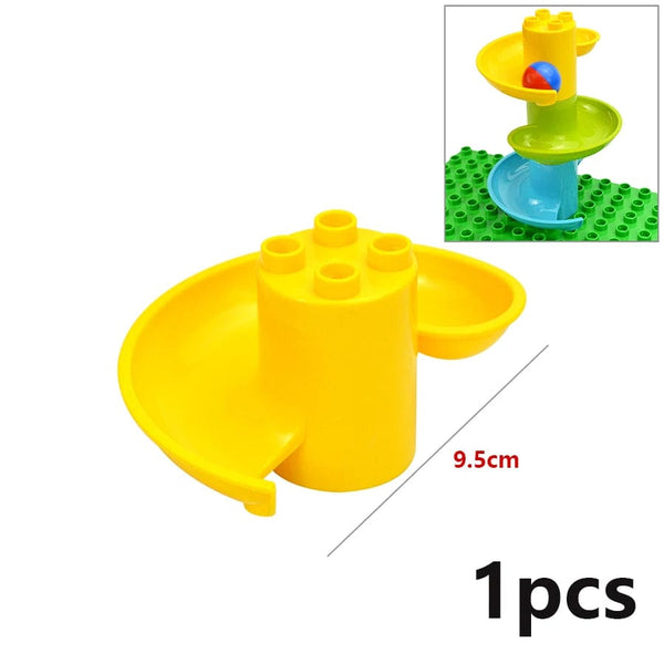 Planet Gates Big Size Building Block Marble Race Run Slide Track Maze Ball Funnel Dinosaur Animal Large Particle Brick Compatible Duploes Toy