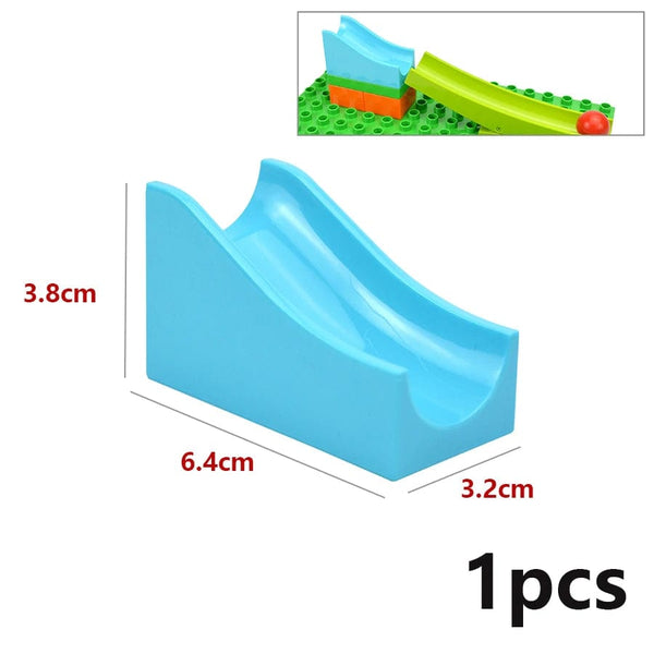 Planet Gates Big Size Building Block Marble Race Run Slide Track Maze Ball Funnel Dinosaur Animal Large Particle Brick Compatible Duploes Toy