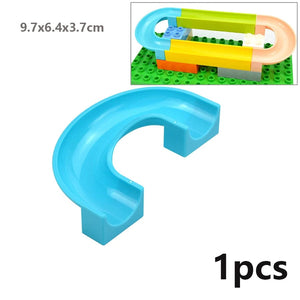 Planet Gates Big Size Building Block Marble Race Run Slide Track Maze Ball Funnel Dinosaur Animal Large Particle Brick Compatible Duploes Toy
