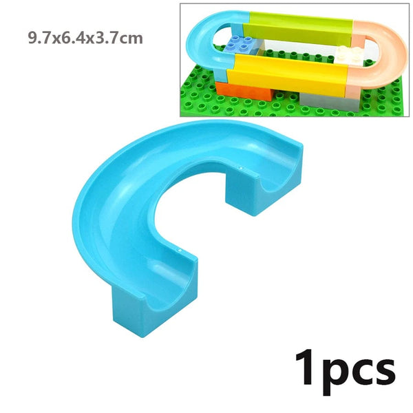 Planet Gates Big Size Building Block Marble Race Run Slide Track Maze Ball Funnel Dinosaur Animal Large Particle Brick Compatible Duploes Toy
