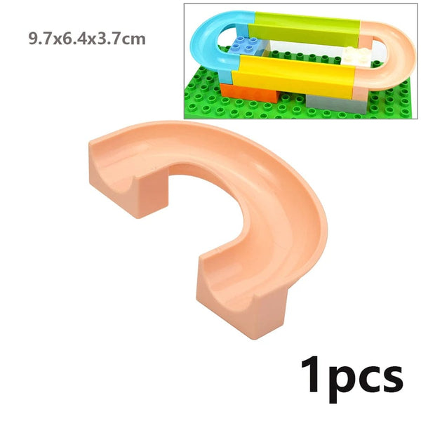 Planet Gates Big Size Building Block Marble Race Run Slide Track Maze Ball Funnel Dinosaur Animal Large Particle Brick Compatible Duploes Toy