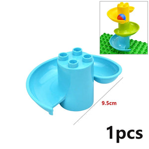 Planet Gates Big Size Building Block Marble Race Run Slide Track Maze Ball Funnel Dinosaur Animal Large Particle Brick Compatible Duploes Toy
