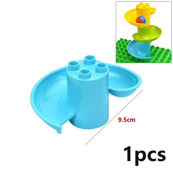 Planet Gates Big Size Building Block Marble Race Run Slide Track Maze Ball Funnel Dinosaur Animal Large Particle Brick Compatible Duploes Toy