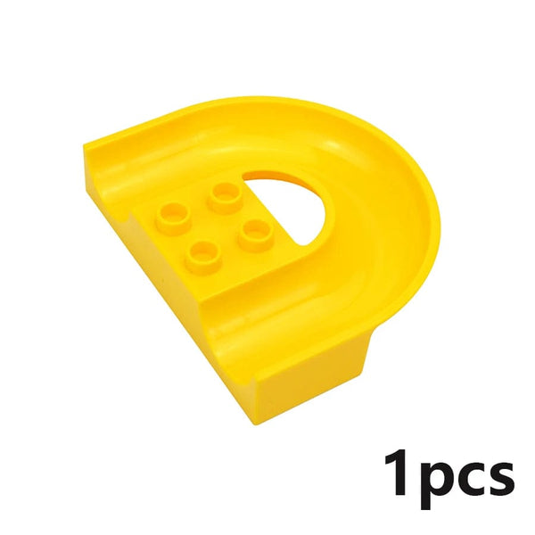 Planet Gates Big Size Building Block Marble Race Run Slide Track Maze Ball Funnel Dinosaur Animal Large Particle Brick Compatible Duploes Toy