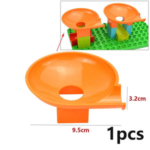Planet Gates Big Size Building Block Marble Race Run Slide Track Maze Ball Funnel Dinosaur Animal Large Particle Brick Compatible Duploes Toy
