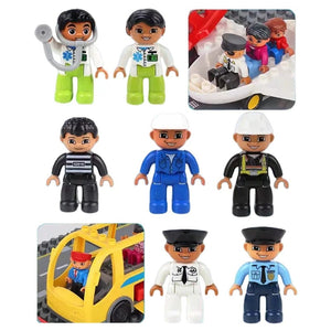 Planet Gates Big Size Character Figures Building Block Doll Family Farmer Worker Doctor Policemen Large Brick Compatible Build House Kid Toys