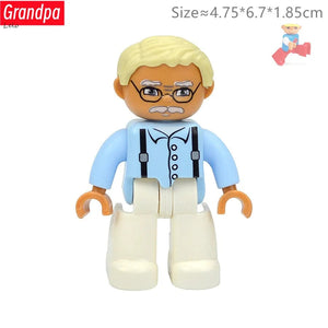 Planet Gates Big Size Character Figures Building Block Doll Family Farmer Worker Doctor Policemen Large Brick Compatible Build House Kid Toys