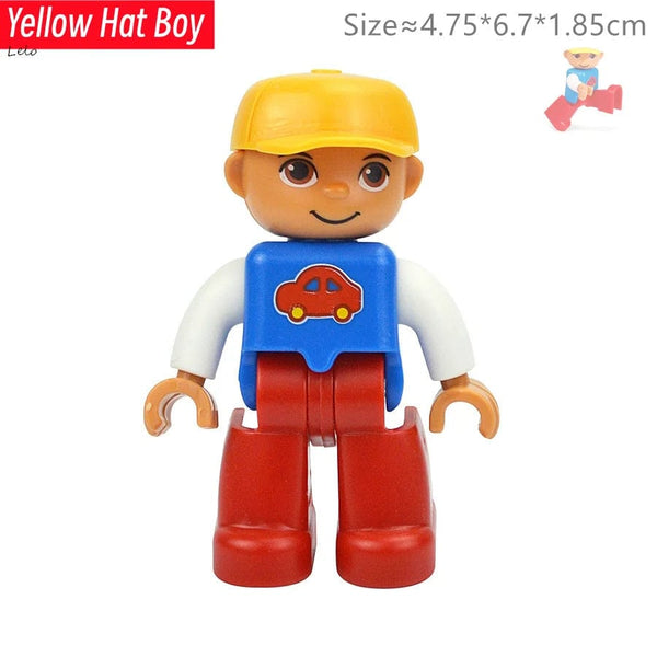 Planet Gates Big Size Character Figures Building Block Doll Family Farmer Worker Doctor Policemen Large Brick Compatible Build House Kid Toys