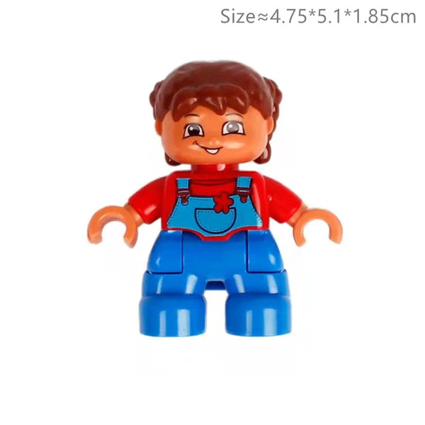 Planet Gates Big Size Character Figures Building Block Doll Family Farmer Worker Doctor Policemen Large Brick Compatible Build House Kid Toys