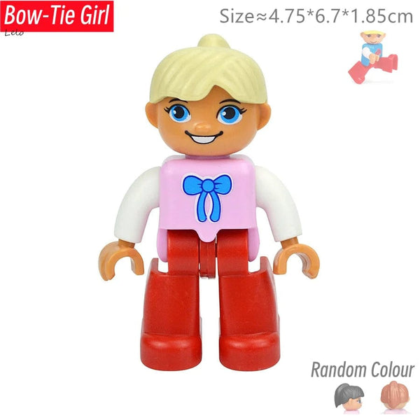 Planet Gates Big Size Character Figures Building Block Doll Family Farmer Worker Doctor Policemen Large Brick Compatible Build House Kid Toys