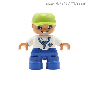Planet Gates Big Size Character Figures Building Block Doll Family Farmer Worker Doctor Policemen Large Brick Compatible Build House Kid Toys