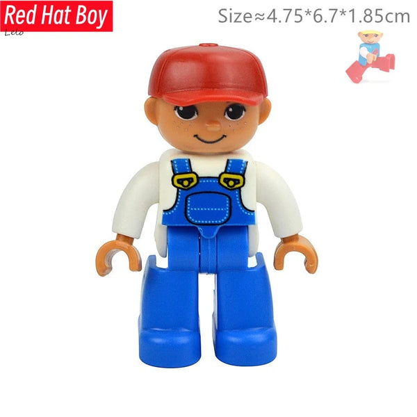 Planet Gates Big Size Character Figures Building Block Doll Family Farmer Worker Doctor Policemen Large Brick Compatible Build House Kid Toys
