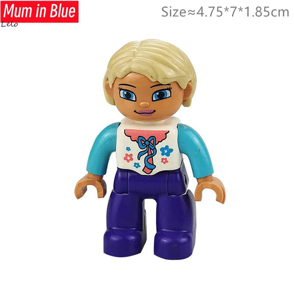 Planet Gates Big Size Character Figures Building Block Doll Family Farmer Worker Doctor Policemen Large Brick Compatible Build House Kid Toys