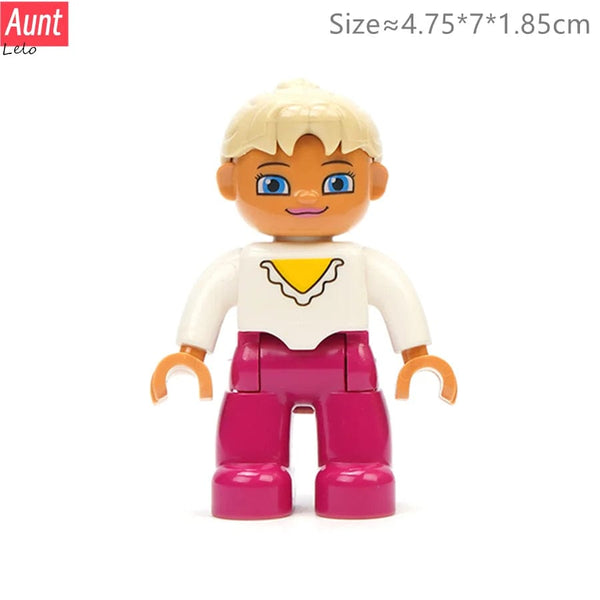Planet Gates Big Size Character Figures Building Block Doll Family Farmer Worker Doctor Policemen Large Brick Compatible Build House Kid Toys