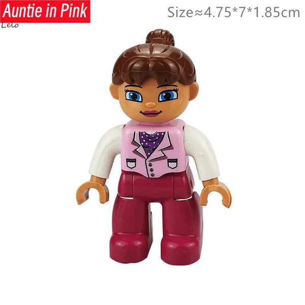 Planet Gates Big Size Character Figures Building Block Doll Family Farmer Worker Doctor Policemen Large Brick Compatible Build House Kid Toys