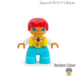 Planet Gates Big Size Character Figures Building Block Doll Family Farmer Worker Doctor Policemen Large Brick Compatible Build House Kid Toys