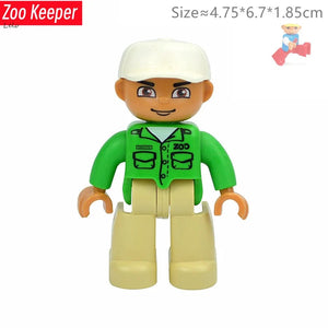 Planet Gates Big Size Character Figures Building Block Doll Family Farmer Worker Doctor Policemen Large Brick Compatible Build House Kid Toys