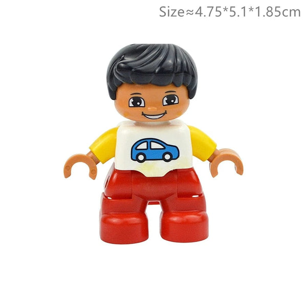 Planet Gates Big Size Character Figures Building Block Doll Family Farmer Worker Doctor Policemen Large Brick Compatible Build House Kid Toys