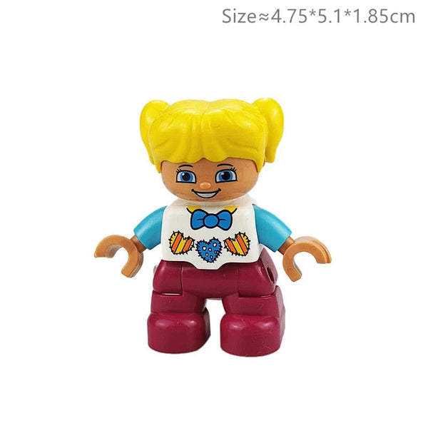 Planet Gates Big Size Character Figures Building Block Doll Family Farmer Worker Doctor Policemen Large Brick Compatible Build House Kid Toys