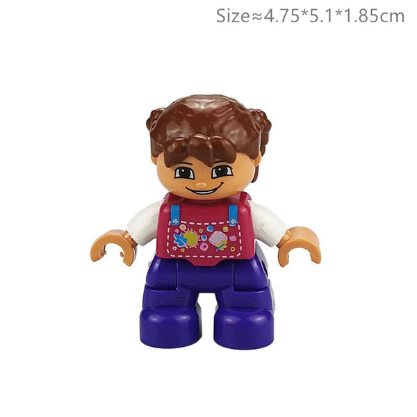 Planet Gates Big Size Character Figures Building Block Doll Family Farmer Worker Doctor Policemen Large Brick Compatible Build House Kid Toys