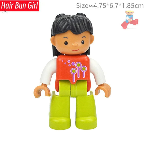 Planet Gates Big Size Character Figures Building Block Doll Family Farmer Worker Doctor Policemen Large Brick Compatible Build House Kid Toys